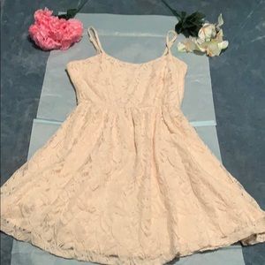Cream Colored Large Rue 21 Floral Print Dress